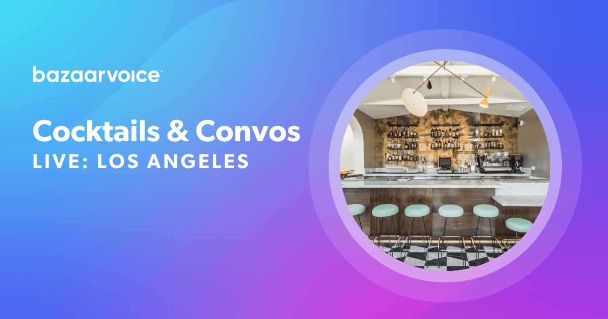 cocktails and convo banner. Los Angeles event in person event.