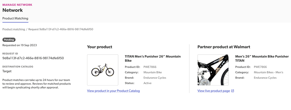 Image showing the functionality of self services product matching
