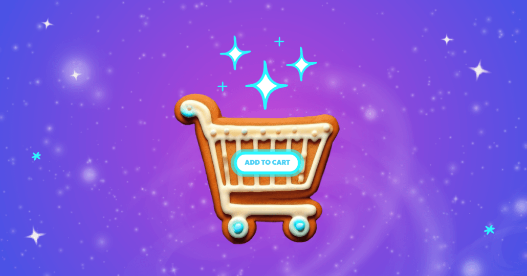 Shopping cart with holiday flair