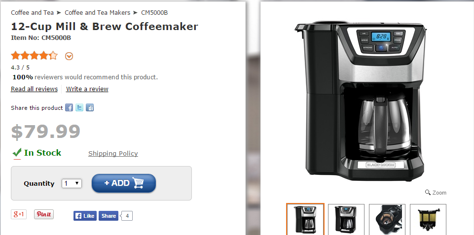 Black+Decker Mill & Brew CM5000B Coffee Maker Review - Consumer