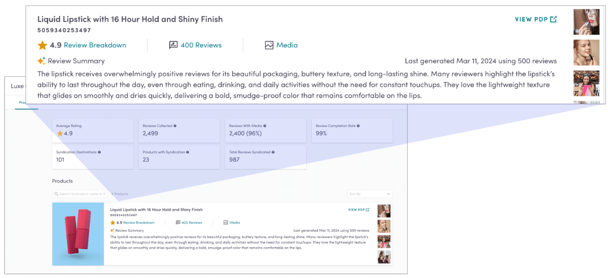 AI review summaries in Bazaarvoice Vibe